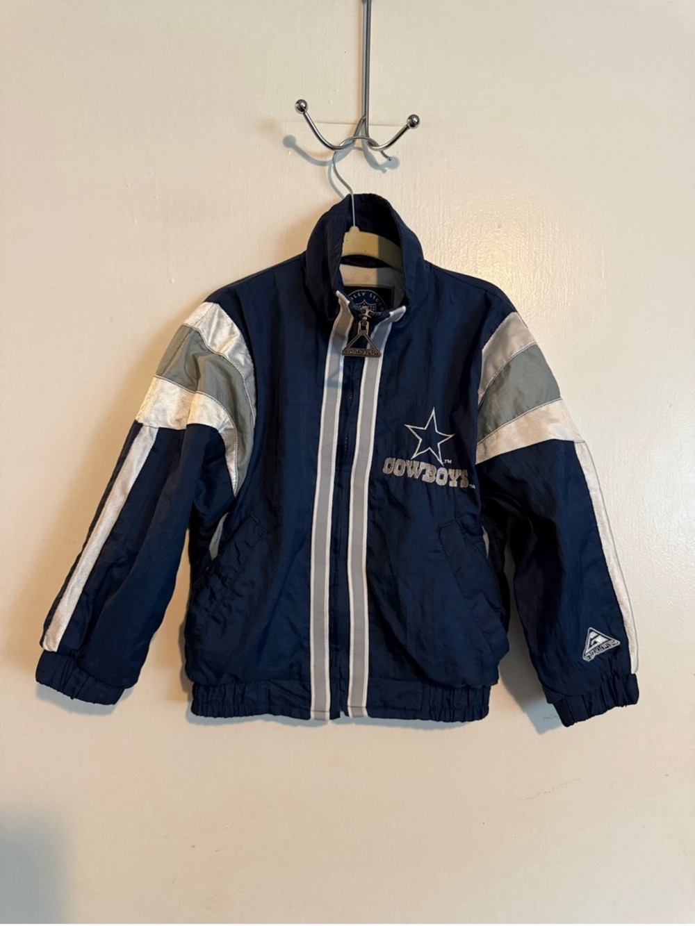 vintage genuine stuff nfl dallas cowboys kids windbreaker jacket zip up size 4